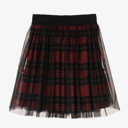 Dolce & Gabbana-Красная юбка из тюля в шотландскую клетку для девочек | Childrensalon Outlet