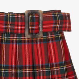 Dolce & Gabbana-Girls Red Wool Tartan Skirt | Childrensalon Outlet