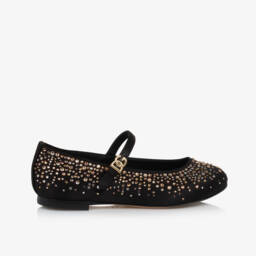 Dolce & Gabbana-Балетки из атласа с драгоценными камнями для девочек | Childrensalon Outlet