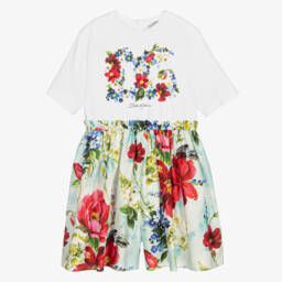 Dolce & Gabbana-Girls Scarlet Floral Playsuit Delight | Childrensalon Outlet