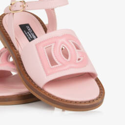 Dolce & Gabbana-Girls Shimmering Gold Leather Sandals | Childrensalon Outlet