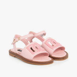 Dolce & Gabbana-Girls Shimmering Gold Leather Sandals | Childrensalon Outlet