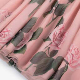 Dolce & Gabbana-Girls Silk Blossom Pink Trousers | Childrensalon Outlet