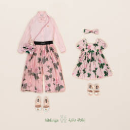 Dolce & Gabbana-Girls Silk Blossom Pink Trousers | Childrensalon Outlet