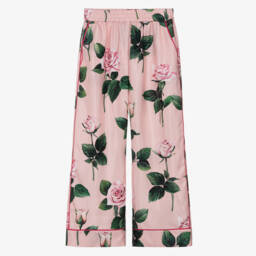 Dolce & Gabbana-Шелковые розовые брюки для девочек | Childrensalon Outlet