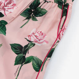 Dolce & Gabbana-Шелковые розовые брюки для девочек | Childrensalon Outlet