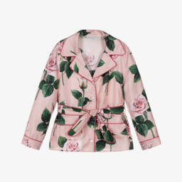 Dolce & Gabbana-Шелковая блузка с лепестками роз для девочек | Childrensalon Outlet