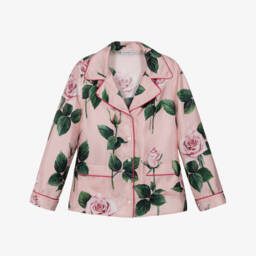 Dolce & Gabbana-Шелковая блузка с лепестками роз для девочек | Childrensalon Outlet