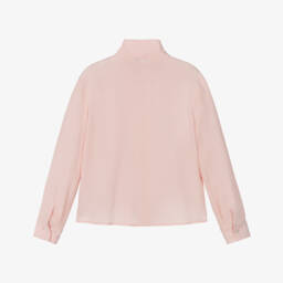 Dolce & Gabbana-Girls Silk Top with Pink Bow | Childrensalon Outlet
