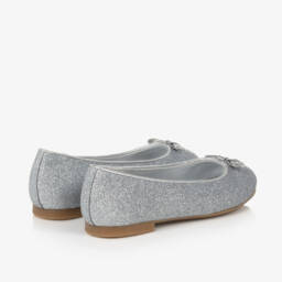 Dolce & Gabbana-Girls Silver Glitter Ballet Flats | Childrensalon Outlet