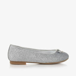 Dolce & Gabbana-Girls Silver Glitter Ballet Flats | Childrensalon Outlet