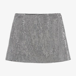 Dolce & Gabbana-Girls Silver Rhinestones Skirt | Childrensalon Outlet