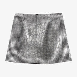 Dolce & Gabbana-Girls Silver Rhinestones Skirt | Childrensalon Outlet