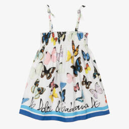 Dolce & Gabbana-Girls Sky & Snow Butterfly Gown | Childrensalon Outlet