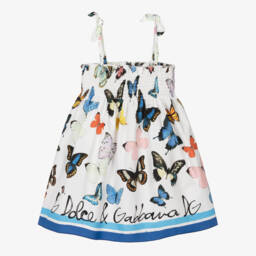 Dolce & Gabbana-Girls Sky & Snow Butterfly Gown | Childrensalon Outlet