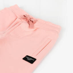 Dolce & Gabbana-Girls Soft Pink Cotton Trousers | Childrensalon Outlet