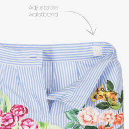 Dolce & Gabbana-Girls Striped Floral Cotton Shorts | Childrensalon Outlet
