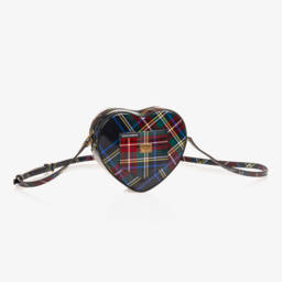 Dolce & Gabbana-Girls Tartan Heart Leather Bag | Childrensalon Outlet