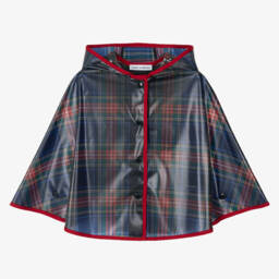 Dolce & Gabbana-Girls Tartan Hooded Rain Cape | Childrensalon Outlet