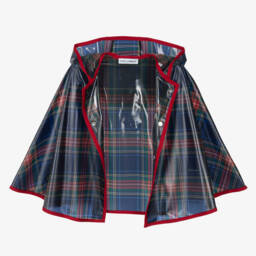 Dolce & Gabbana-Girls Tartan Hooded Rain Cape | Childrensalon Outlet