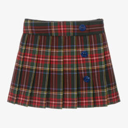 Dolce & Gabbana-Girls Tartan Skirt with Pleats | Childrensalon Outlet