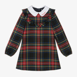 Dolce & Gabbana-Girls Tartan Wool A-Line Dress | Childrensalon Outlet