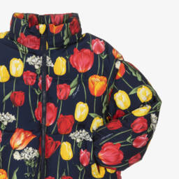 Dolce & Gabbana-Girls Tulip Print Hooded Puffer | Childrensalon Outlet