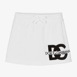 Dolce & Gabbana-Белая юбка из хлопкового джерси для девочек | Childrensalon Outlet