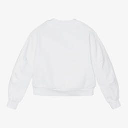 Dolce & Gabbana-Girls White Cotton Logo Sweatshirt | Childrensalon Outlet