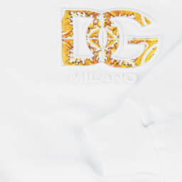 Dolce & Gabbana-Girls White Cotton Logo Sweatshirt | Childrensalon Outlet