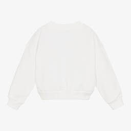 Dolce & Gabbana-Белый хлопковый свитшот с маками | Childrensalon Outlet