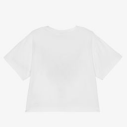 Dolce & Gabbana-Girls White Cotton T-Shirt  | Childrensalon Outlet