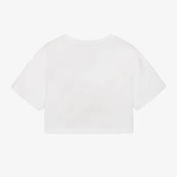 Dolce & Gabbana-تيشيرت قصير قطن لون أبيض للبنات | Childrensalon Outlet