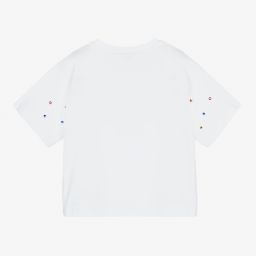 Dolce & Gabbana-Белая футболка со стразами для девочек | Childrensalon Outlet