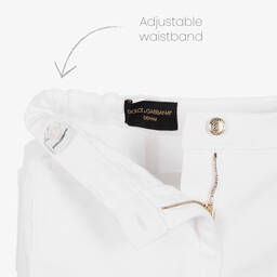 Dolce & Gabbana-Girls White Distressed Denim Jeans | Childrensalon Outlet