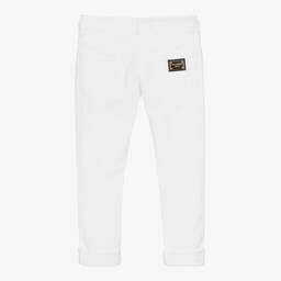 Dolce & Gabbana-Girls White Distressed Denim Jeans | Childrensalon Outlet