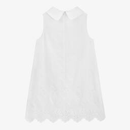 Dolce & Gabbana-Girls White Embroidered Cotton Dress | Childrensalon Outlet