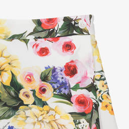 Dolce & Gabbana-Girls White Floral Cotton Skort | Childrensalon Outlet