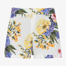 Dolce & Gabbana-Girls White Floral Cotton Skort | Childrensalon Outlet