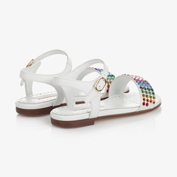 Dolce & Gabbana-Girls White Gems Sandals | Childrensalon Outlet