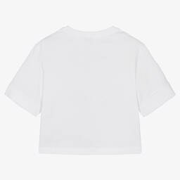 Dolce & Gabbana-Girls White Italian Holiday Cotton T-Shirt | Childrensalon Outlet