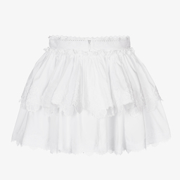 Dolce & Gabbana-Белая юбка с кружевной отделкой для девочек | Childrensalon Outlet