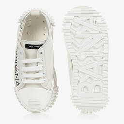 Dolce & Gabbana-ترينرز جلد لون أبيض للبنات | Childrensalon Outlet