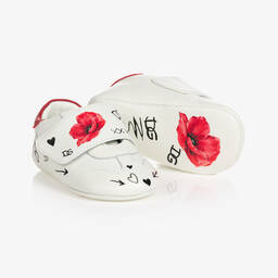 Dolce & Gabbana-Girls White Leather Pre-Walkers | Childrensalon Outlet