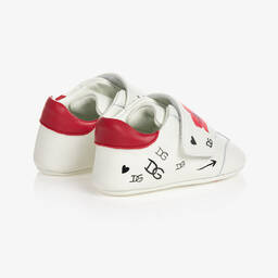 Dolce & Gabbana-Girls White Leather Pre-Walkers | Childrensalon Outlet