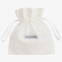 Dolce & Gabbana-Girls White Leather Pre-Walkers | Childrensalon Outlet