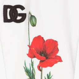 Dolce & Gabbana-Girls White Poppy Logo Joggers | Childrensalon Outlet