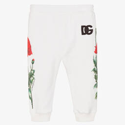 Dolce & Gabbana-Girls White Poppy Logo Joggers | Childrensalon Outlet
