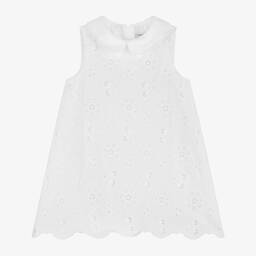 Dolce & Gabbana-Girls White Sleeveless Floral Dress | Childrensalon Outlet