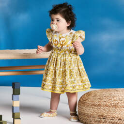 Dolce & Gabbana-Girls Yellow Majolica Leather Shoes | Childrensalon Outlet